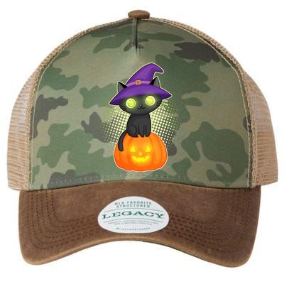 Cute Witch Kitten With Pumpkin Legacy Tie Dye Trucker Hat