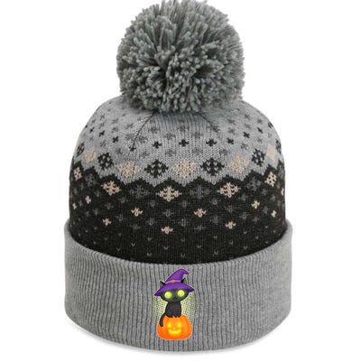 Cute Witch Kitten With Pumpkin The Baniff Cuffed Pom Beanie