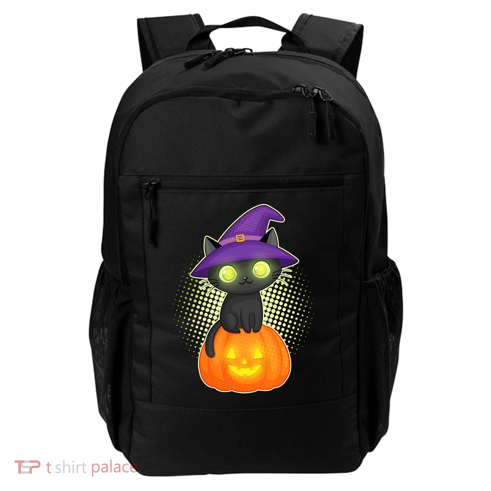 Cute Witch Kitten With Pumpkin Daily Commute Backpack