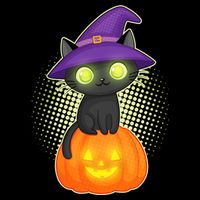 Cute Witch Kitten With Pumpkin Drawstring Bag