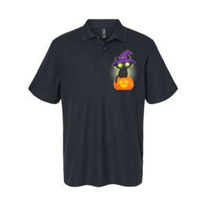 Cute Witch Kitten With Pumpkin Softstyle Adult Sport Polo