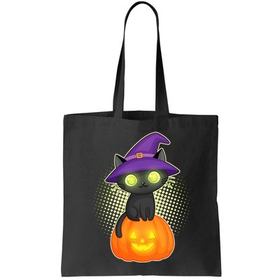 Cute Witch Kitten With Pumpkin Bag