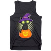 Cute Witch Kitten With Pumpkin Tank Top