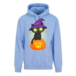 Cute Witch Kitten With Pumpkin Unisex Surf Hoodie