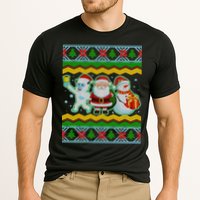 Cute Yeti Santa and Snowman Ugly Sweater Cooling Performance Crew T-Shirt