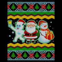 Cute Yeti Santa and Snowman Ugly Sweater Cooling Performance Crew T-Shirt