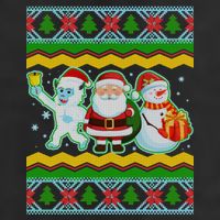 Cute Yeti Santa and Snowman Ugly Sweater Adult Drive Performance Visor