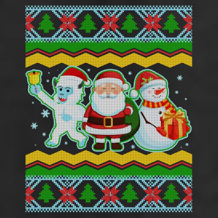 Cute Yeti Santa and Snowman Ugly Sweater Adult Drive Performance Visor