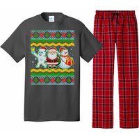 Cute Yeti Santa and Snowman Ugly Sweater Pajama Set