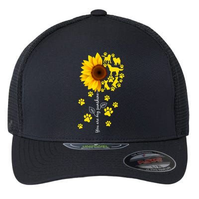 Cute You Are My Sunshine Sunflower Dogs Flexfit Unipanel Trucker Cap