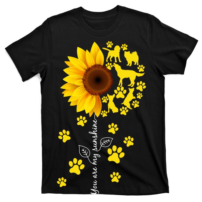 Cute You Are My Sunshine Sunflower Dogs T-Shirt