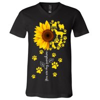 Cute You Are My Sunshine Sunflower Dogs V-Neck T-Shirt