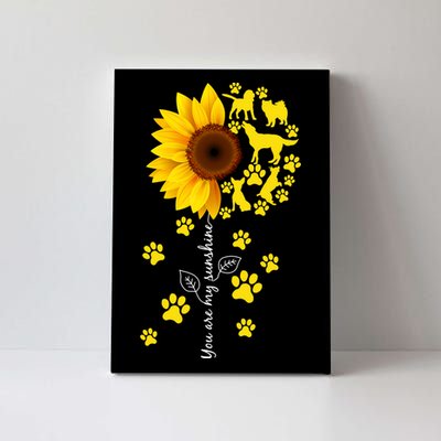 Cute You Are My Sunshine Sunflower Dogs Canvas