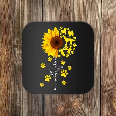 Cute You Are My Sunshine Sunflower Dogs Coaster