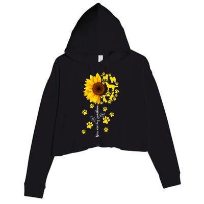 Cute You Are My Sunshine Sunflower Dogs Crop Fleece Hoodie