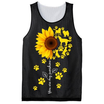 Cute You Are My Sunshine Sunflower Dogs Mesh Reversible Basketball Jersey Tank