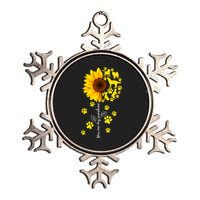 Cute You Are My Sunshine Sunflower Dogs Metallic Star Ornament