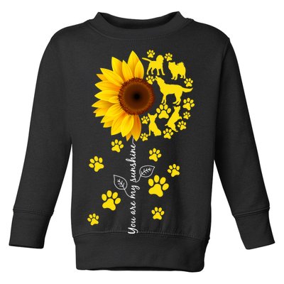 Cute You Are My Sunshine Sunflower Dogs Toddler Sweatshirt