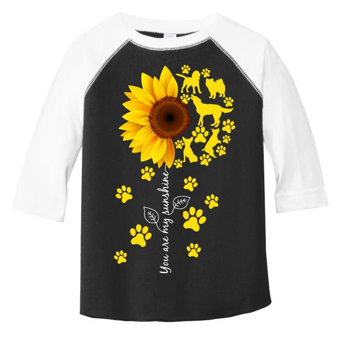 Cute You Are My Sunshine Sunflower Dogs Toddler Fine Jersey T-Shirt