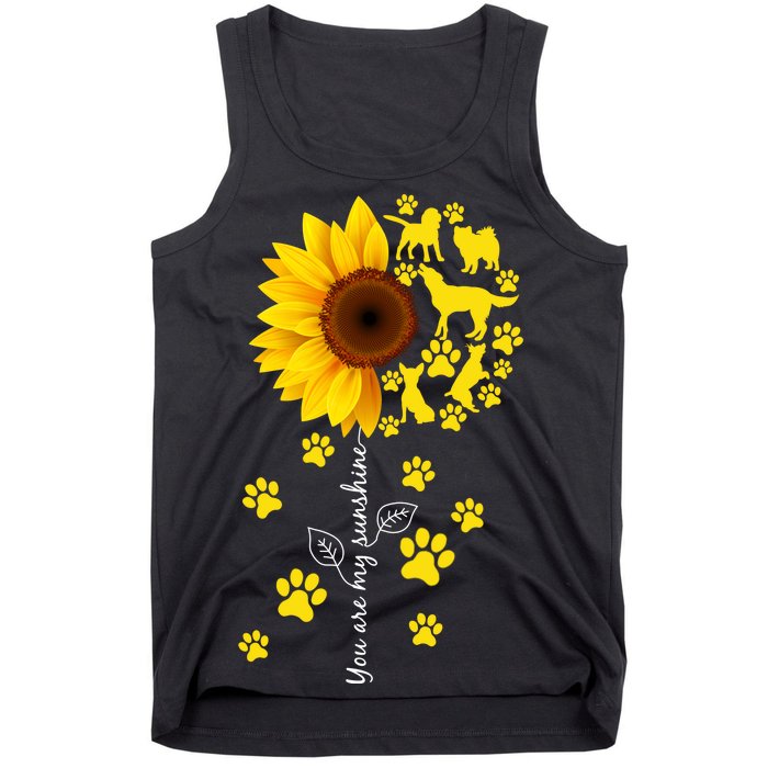 Cute You Are My Sunshine Sunflower Dogs Tank Top