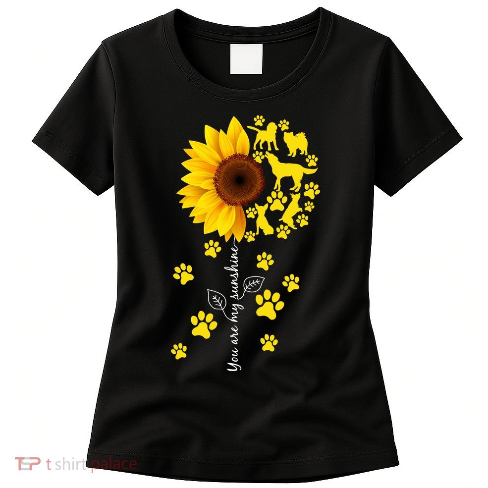 Cute You Are My Sunshine Sunflower Dogs Womens T-Shirt