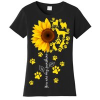 Cute You Are My Sunshine Sunflower Dogs Women's T-Shirt