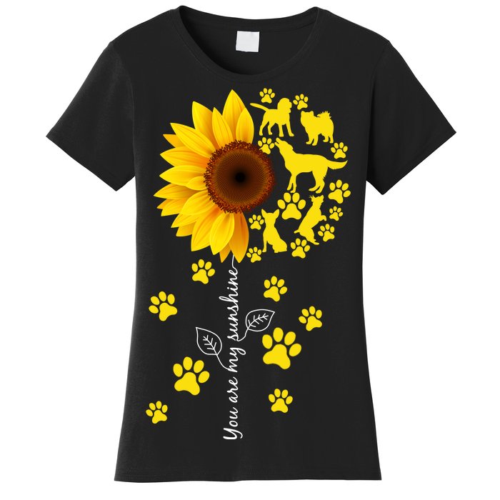 Cute You Are My Sunshine Sunflower Dogs Women's T-Shirt