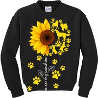 Cute You Are My Sunshine Sunflower Dogs Kids Sweatshirt