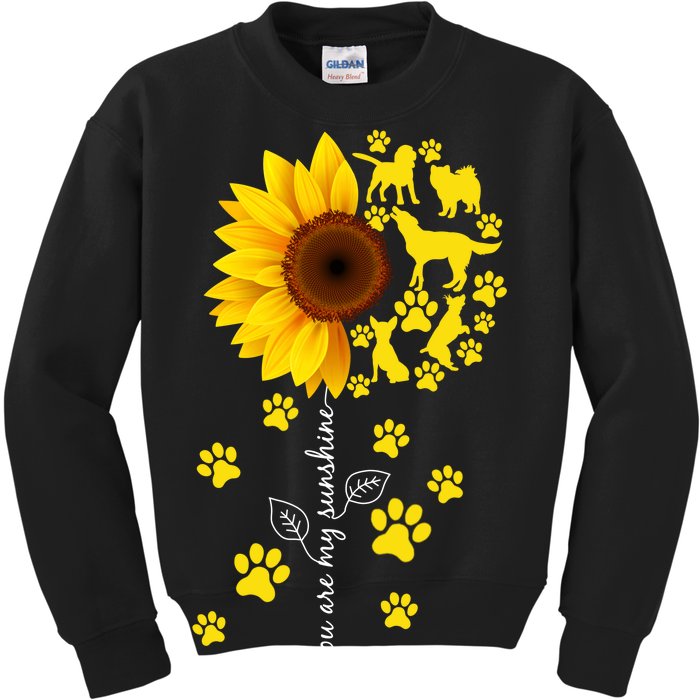 Cute You Are My Sunshine Sunflower Dogs Kids Sweatshirt