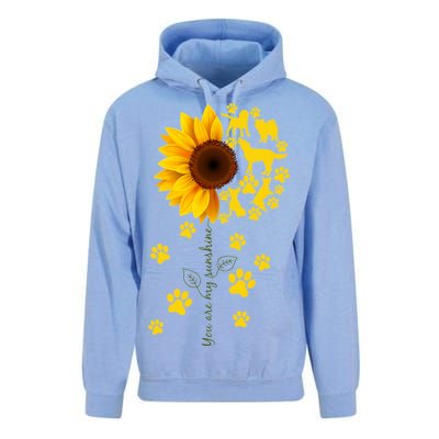 Cute You Are My Sunshine Sunflower Dogs Unisex Surf Hoodie