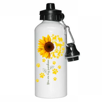 Cute You Are My Sunshine Sunflower Dogs Aluminum Water Bottle