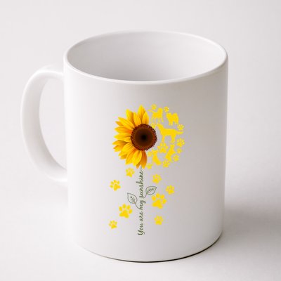 Cute You Are My Sunshine Sunflower Dogs Coffee Mug