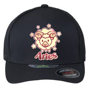 Cute Zodiac Aries Ram Flexfit Unipanel Trucker Cap