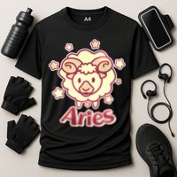 Cute Zodiac Aries Ram Cooling Performance Crew T-Shirt
