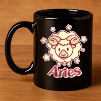 Cute Zodiac Aries Ram 11oz C Handle Ceramic Mug