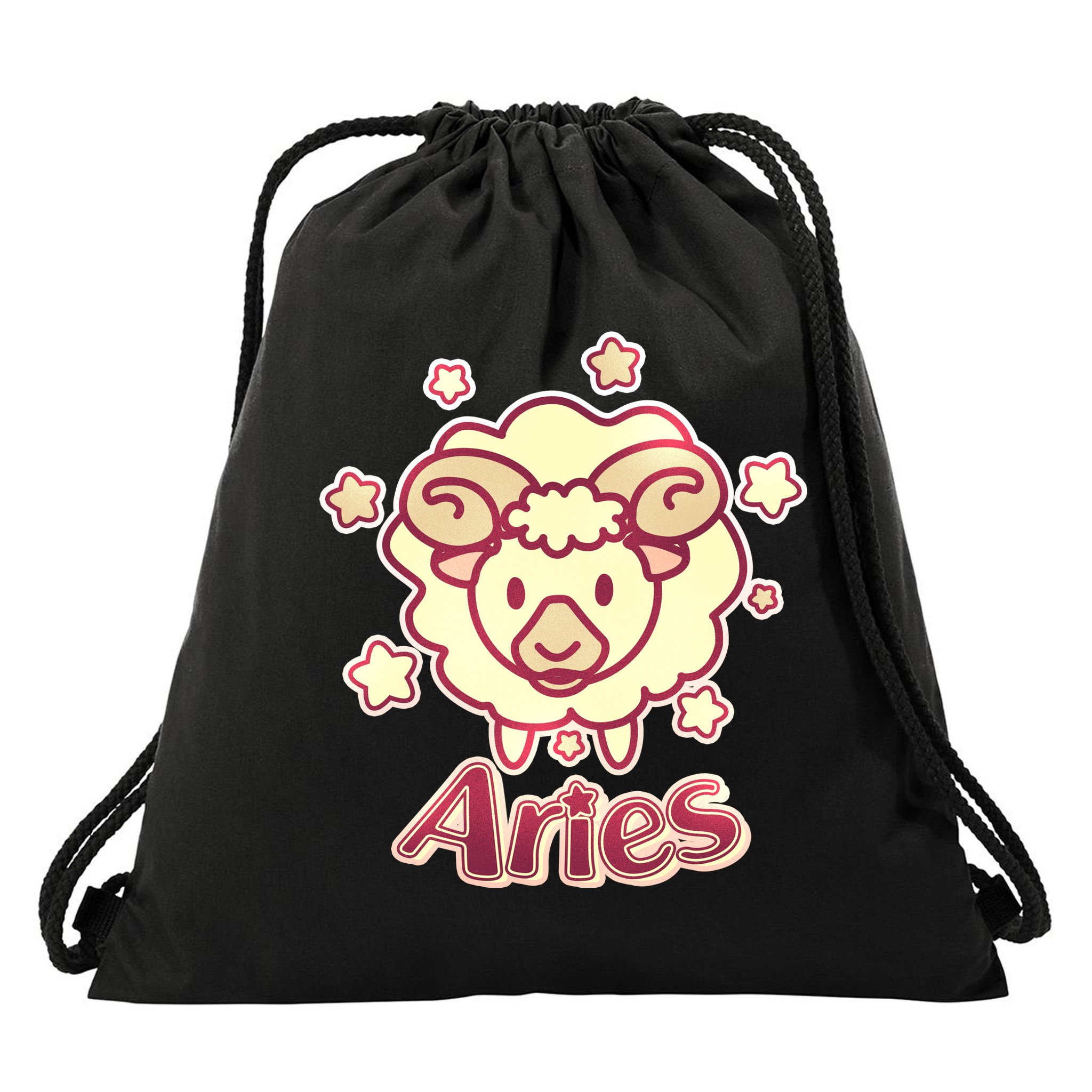 Cute Zodiac Aries Ram Drawstring Bag