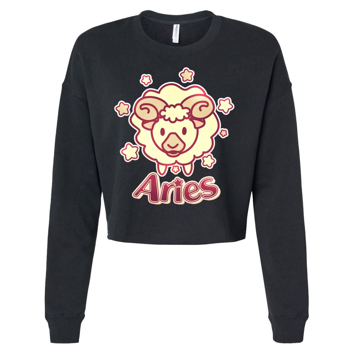 Cute Zodiac Aries Ram Cropped Pullover Crew