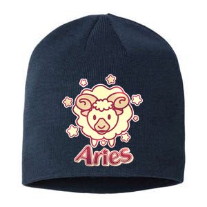 Cute Zodiac Aries Ram Sustainable Beanie