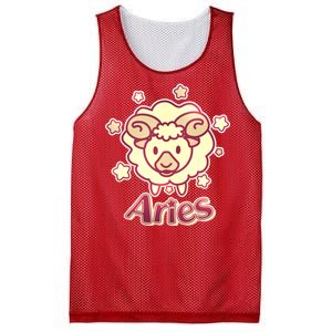 Cute Zodiac Aries Ram Mesh Reversible Basketball Jersey Tank