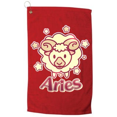 Cute Zodiac Aries Ram Golf Towel