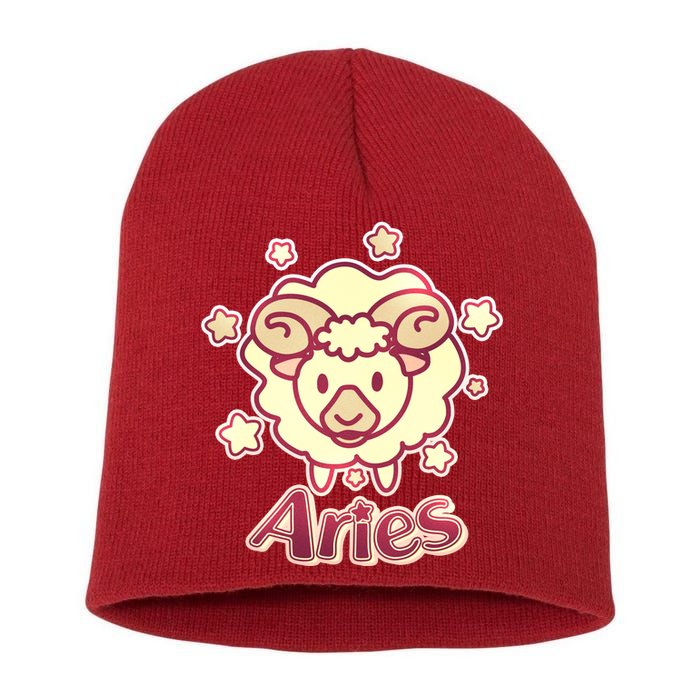 Cute Zodiac Aries Ram Short Acrylic Beanie