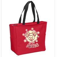 Cute Zodiac Aries Ram Zip Tote Bag