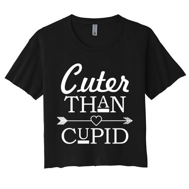 Cuter Than Cupid Funny Cute Valentines Crop Top
