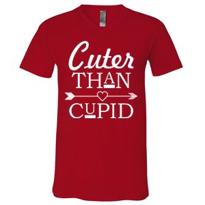 Cuter Than Cupid Funny Cute Valentines V-Neck T-Shirt