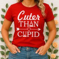 Cuter Than Cupid Funny Cute Valentines Womens T-Shirt