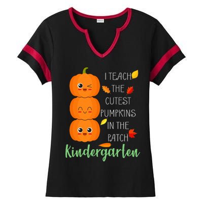 Cutest Pumpkins In The Patch Kindergarten Ladies Halftime Notch Neck Tee