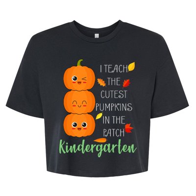 Cutest Pumpkins In The Patch Kindergarten Bella+Canvas Jersey Crop Tee