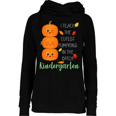 Cutest Pumpkins In The Patch Kindergarten Womens Funnel Neck Pullover Hood