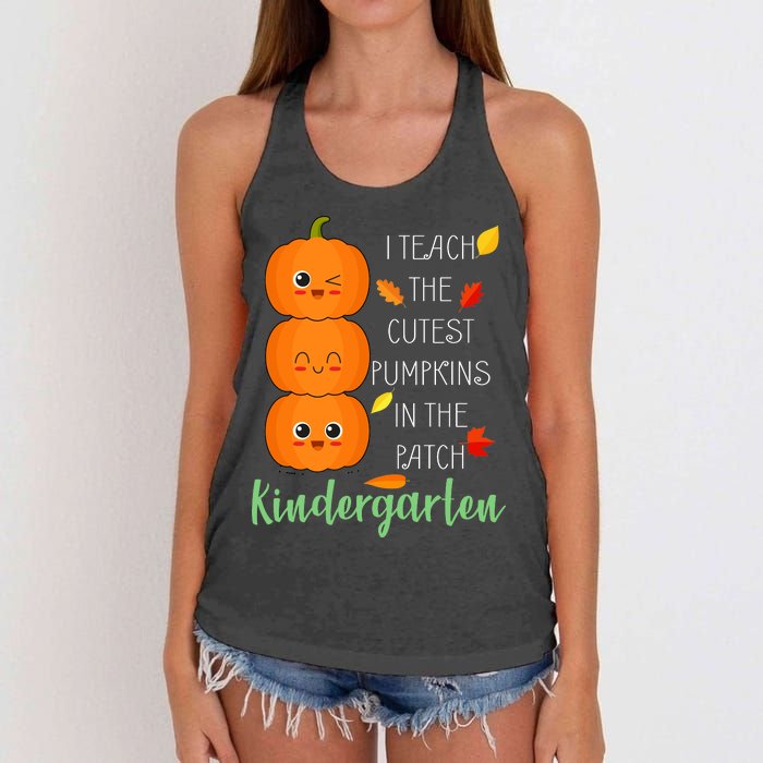 Cutest Pumpkins In The Patch Kindergarten Women's Knotted Racerback Tank