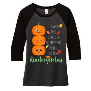 Cutest Pumpkins In The Patch Kindergarten Women's Tri-Blend 3/4-Sleeve Raglan Shirt